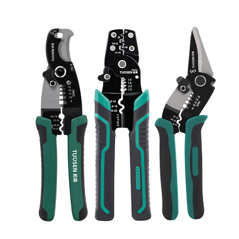 Multifunctional 7" Wire Stripper & Crimping Pliers – Electrician’s Network Cable Crimper Tool with Cutter, 6" Stripper for RJ45/RJ11 Terminals